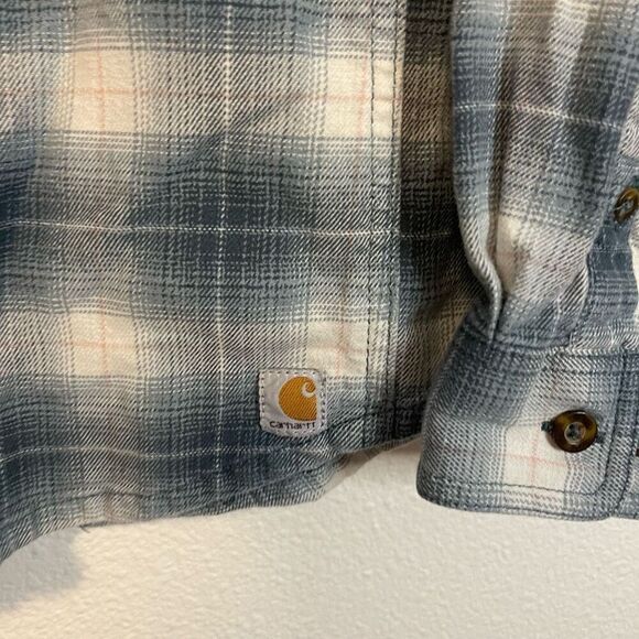 Carhartt Plaid Button Down Shirt Size Medium - Picture 2 of 8